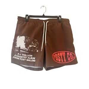 Post Malone Brown 4.5 Swim Trunks Size Medium New with Tags